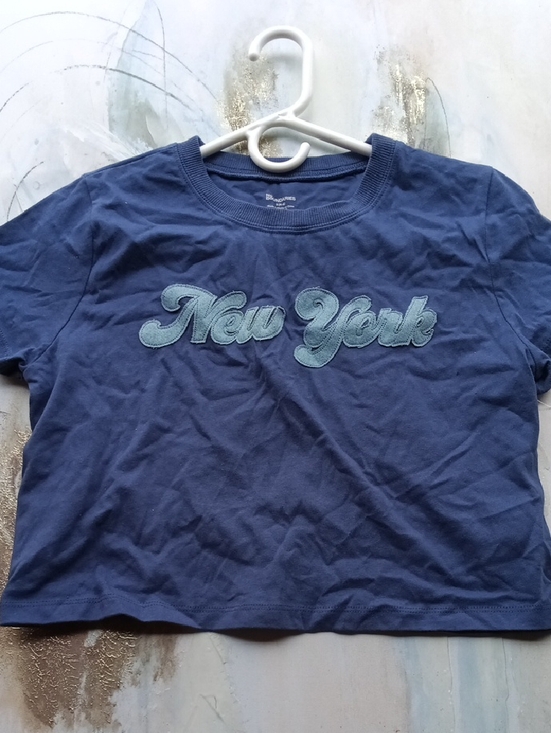 No Boundaries Tops - No Boundaries Navy Blue 'New York' Graphic Tee